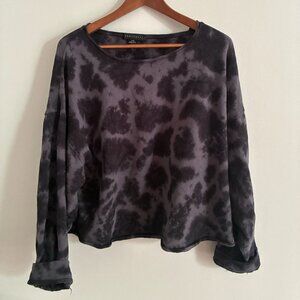 Sanctuary Crew Neck Tie Dye Black Grey Perfect Sweatshirt Size Small/Medium